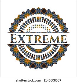 Extreme arabesque emblem background. arabic decoration.