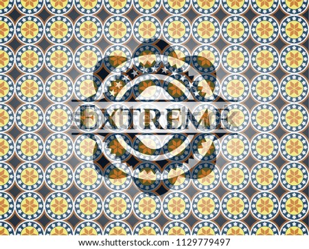 Extreme arabesque emblem background. arabic decoration.