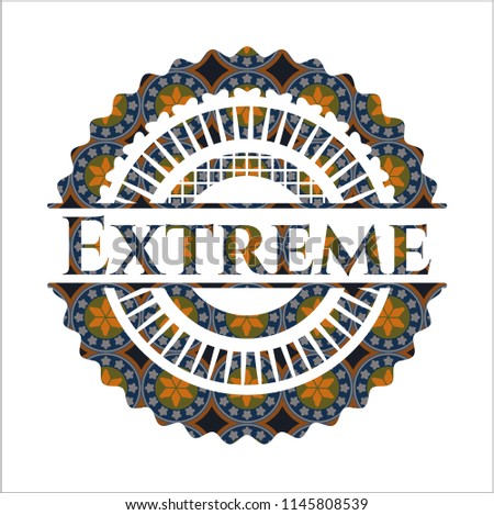 Extreme arabesque emblem background. arabic decoration.