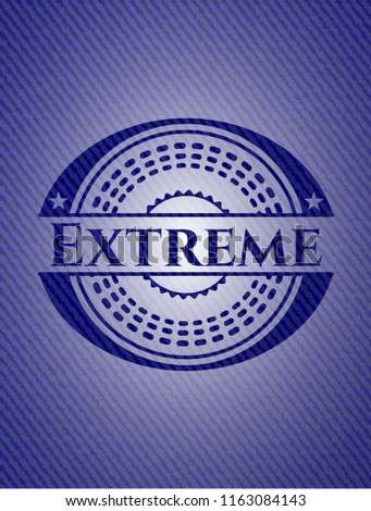 Extreme badge with denim background
