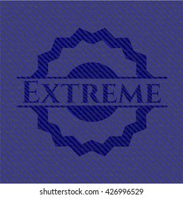 Extreme badge with denim texture