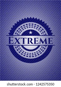 Extreme badge with jean texture