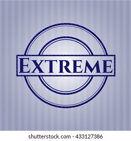 Extreme badge with jean texture