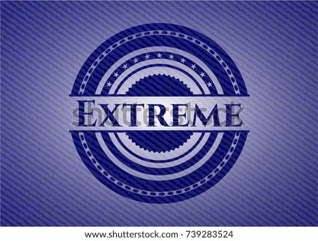 Extreme badge with jean texture