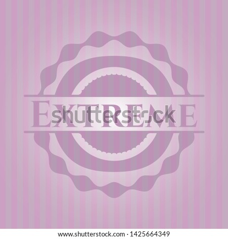 Extreme badge with pink background. Vector Illustration. Detailed.