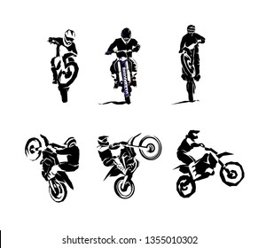 Extreme bike big vector set 6x, motocross