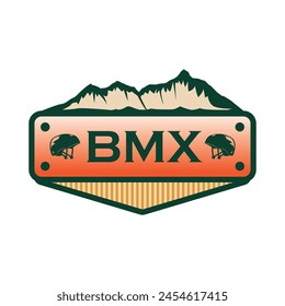 Extreme BMX street racer logo emblem illustration