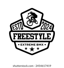 Extreme BMX street racer logo emblem illustration