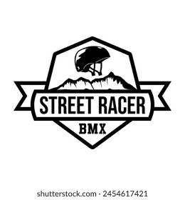 Extreme BMX Street Racer Logo Emblem Illustration