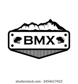 Extreme BMX street racer logo emblem illustration