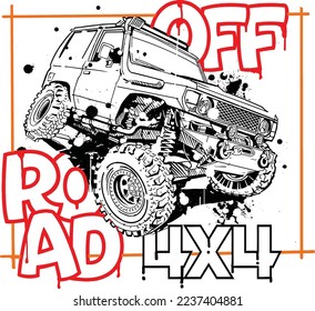  Extreme car image vector illustration for T shirt and Fashion model