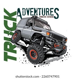 Extreme car image vector illustration for T shirt and Fashion model