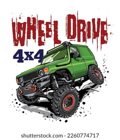 Extreme car image vector illustration for T shirt and Fashion model