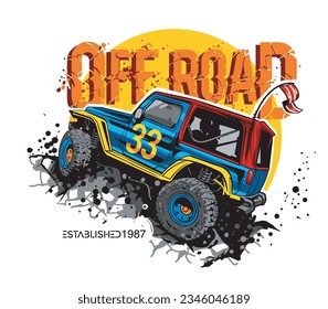  Extreme car image vector illustration for T shirt and Fashion model