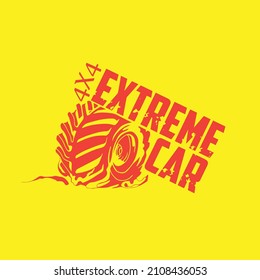 coche extremo para el diseño de camisetas -vector
