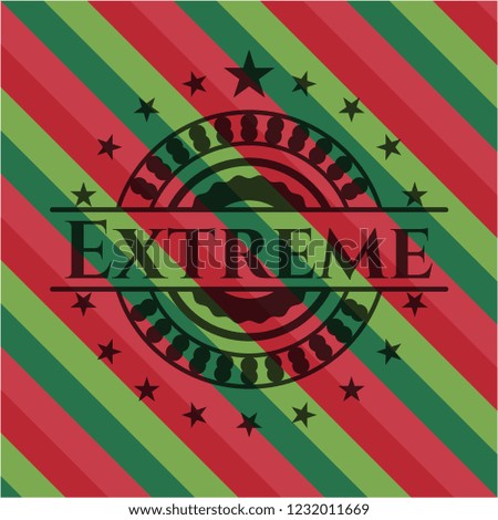 Extreme christmas badge background.