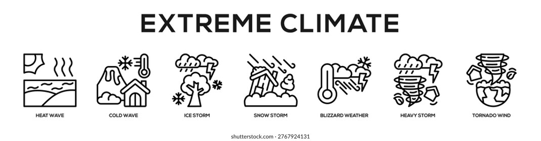 Extreme Climate web banner icon illustration concept