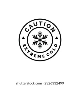 Extreme cold caution warning symbol design vector