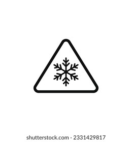Extreme cold caution warning symbol design vector