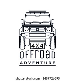 Extreme competition emblem. Off-roading suv adventure and car event design element. Beautiful vector illustration in black color isolated on a white background.