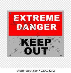 extreme danger, sign vector