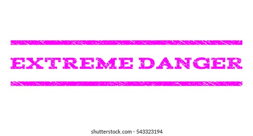 Extreme Danger watermark stamp. Text caption between horizontal parallel lines with grunge design style. Rubber seal stamp with scratched texture.