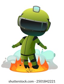 Extreme dangerous situation. Lifeguard service. Object isolated on white background. Cartoon fun style Illustration vector