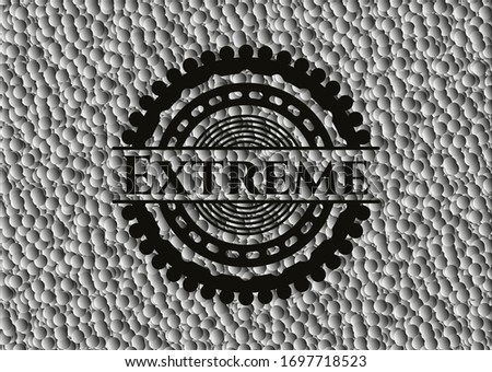 Extreme dark icon or emblem with bubbles background. Vector Illustration. Detailed.