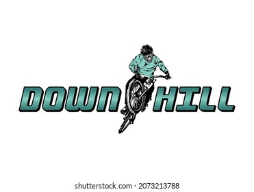 Extreme Downhill Mountain Bike Logo Illustration