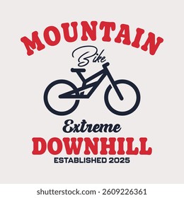 Extreme Downhill Mountain Biking Adventure Vector Design