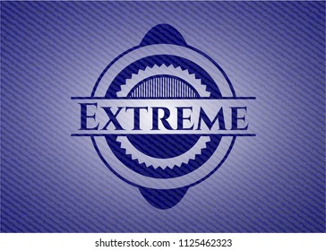 Extreme emblem with denim high quality background