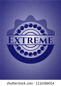 Extreme emblem with denim texture