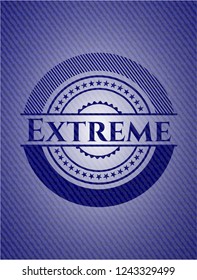 Extreme emblem with denim texture