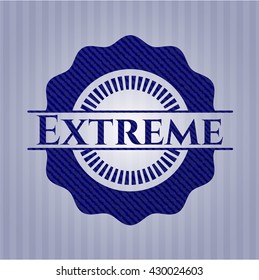 Extreme emblem with denim texture