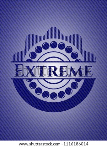 Extreme emblem with denim texture
