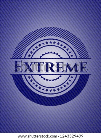 Extreme emblem with denim texture