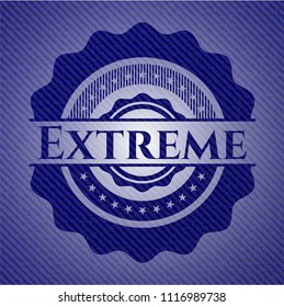 Extreme emblem with jean background