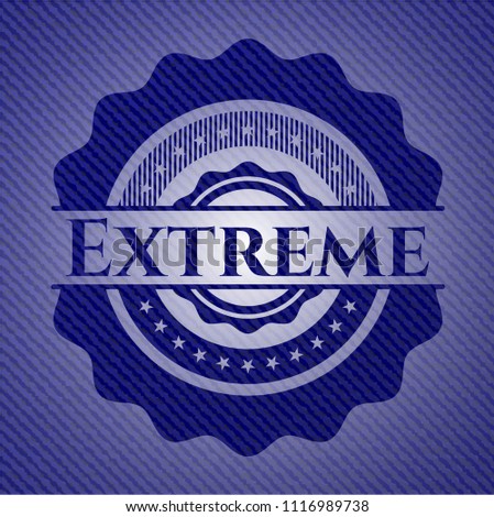 Extreme emblem with jean background