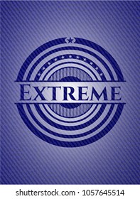 Extreme emblem with jean texture