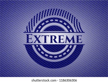 Extreme emblem with jean texture