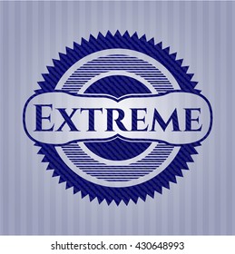 Extreme emblem with jean texture