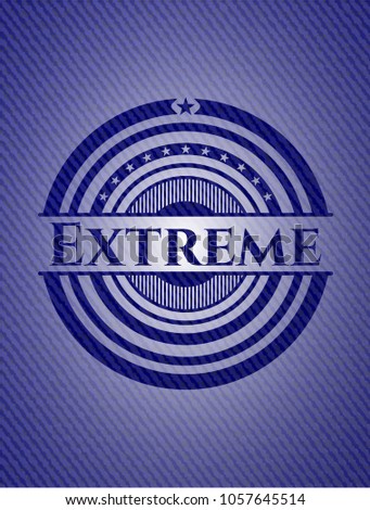 Extreme emblem with jean texture