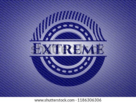 Extreme emblem with jean texture