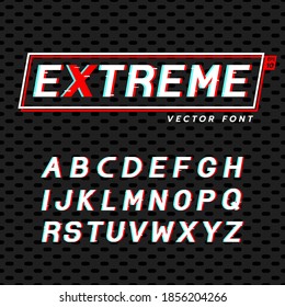 Extreme And  Exciting Font On Dark Pattern Background In Future Cyber Punk Style