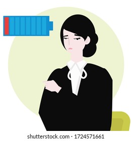 Concepto de fatiga extrema en los antecedentes de transparencia. Diseño creativo de ideas. Ilustración vectorial plana para plantilla, folleto o presentación.