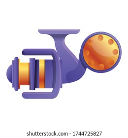 Extreme fishing reel icon. Cartoon of extreme fishing reel vector icon for web design isolated on white background