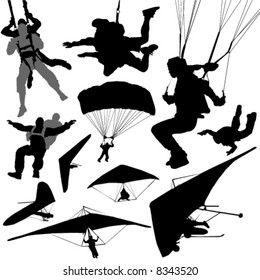 extreme fly sports (parachute, sky diving, para glider, hang glider)