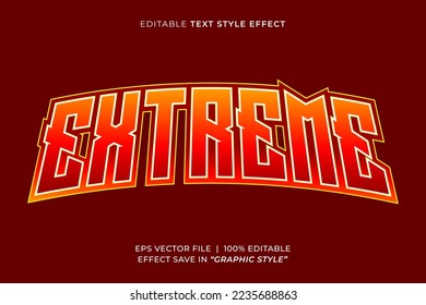 Extreme gaming 3d editable text effect template