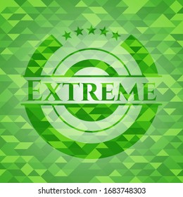 Extreme green mosaic emblem. Vector Illustration. Detailed.