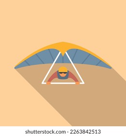 Extreme hang glider icon flat vector. Air fly. Sky leisure